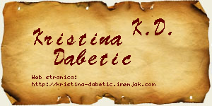 Kristina Dabetić vizit kartica